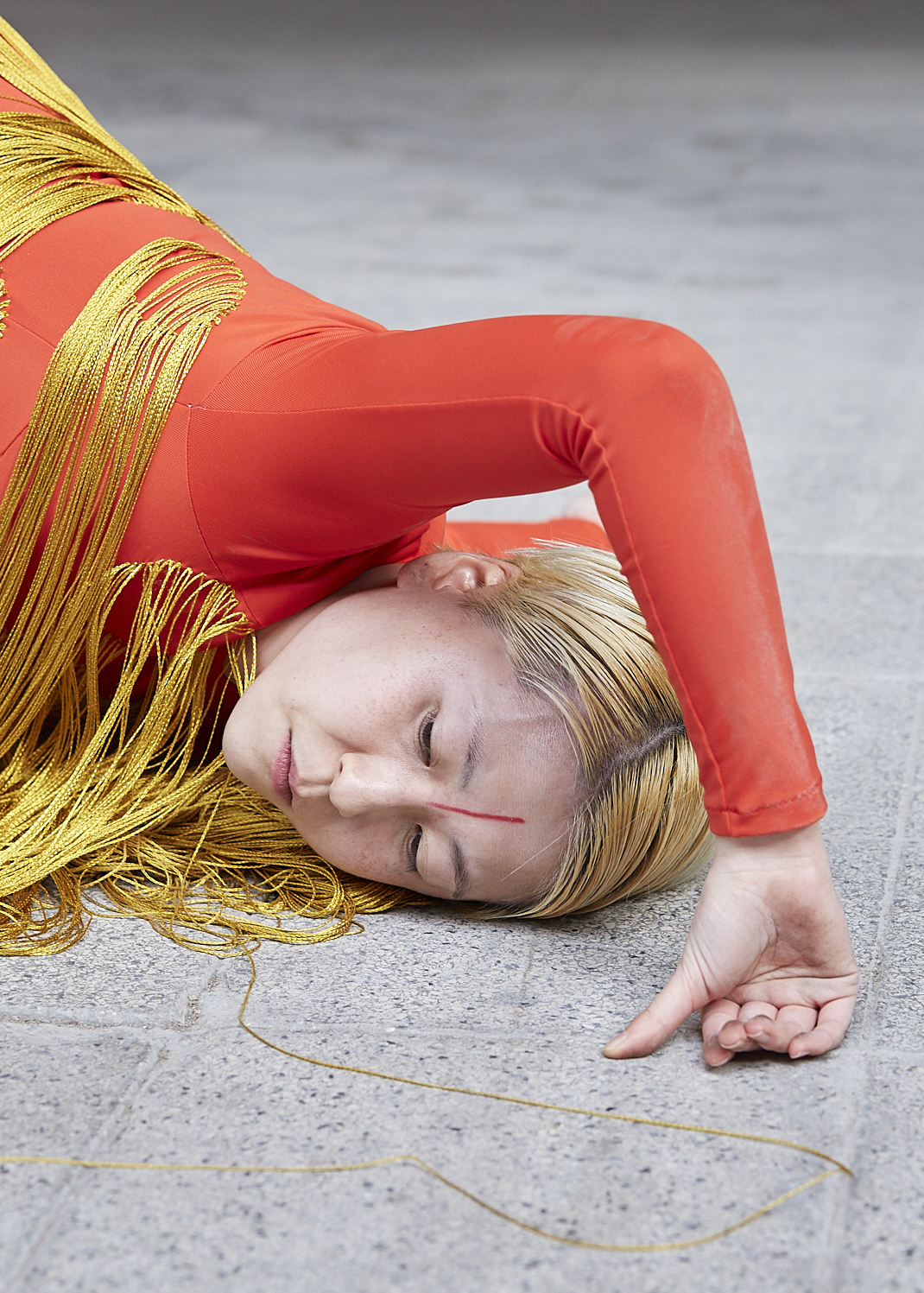 Performance for 'Scent from Heaven' project by Hien Hoang, featuring dancer Moe Gotoda. The performance uses dance, movement, and recorded geosonic sound to interpret the birth of agarwood as a child born from the pain and suffering of its parent tree.